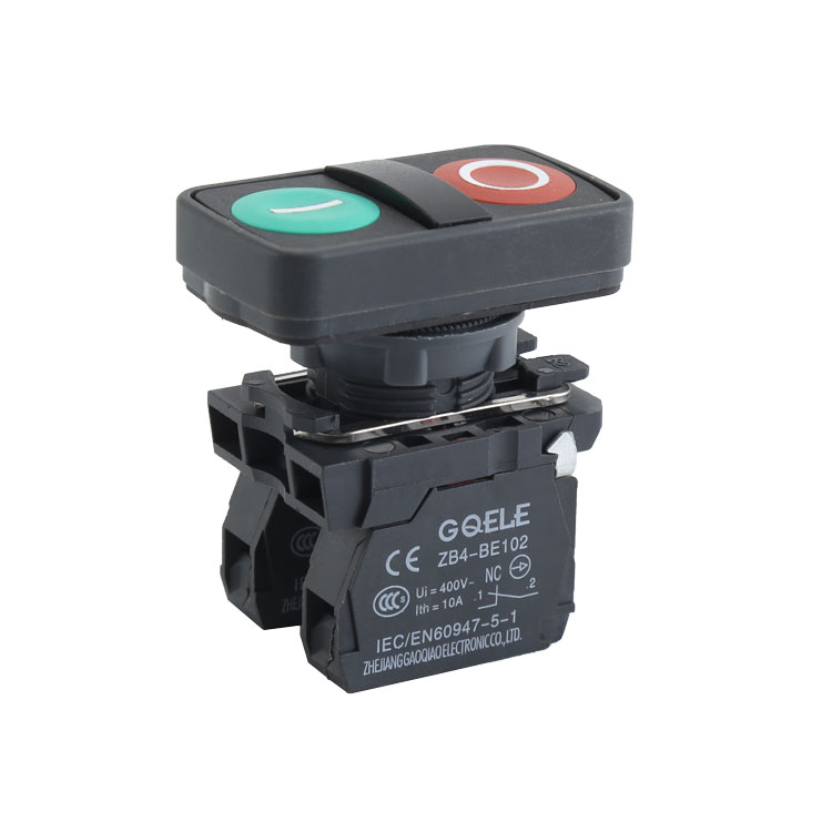 GXB4-EA8234 1NO & 1NC Red&Green Double/Dual Head Push Button Switch With Marked Flush Head And Without Illumination