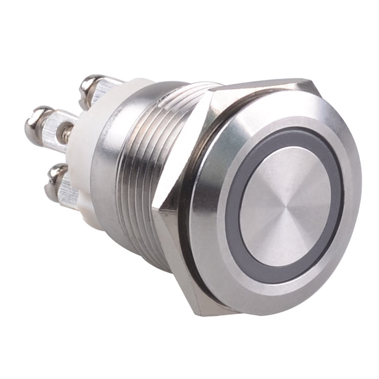 GL-19FA10E/R23-S Flat button stainless steel Led metal push button switch